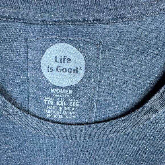 Life is Good Womens size XXL Short Sleeve T-Shirt Wave Surf Beach Blue - Picture 5 of 6